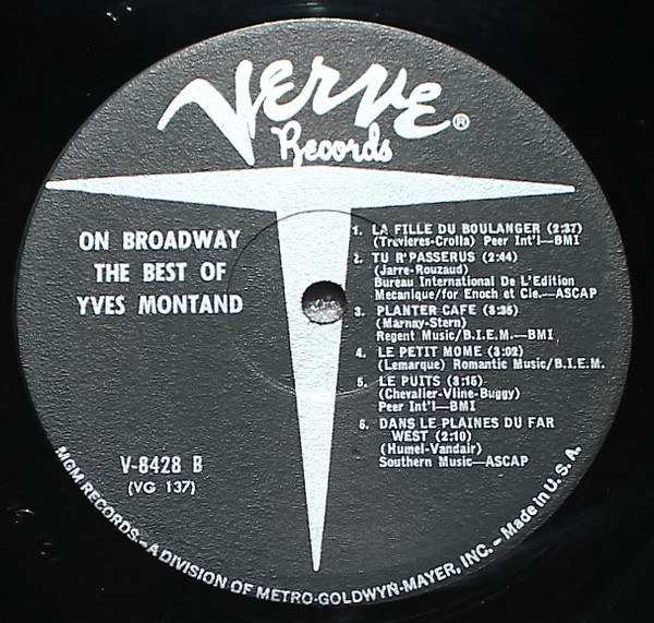 Album herunterladen Yves Montand - On BroadwayThe Best Of Yves Montand