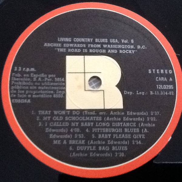 télécharger l'album Archie Edwards - Original Field Recordings Archie Edwards Washington DC The Road Is Rough And Rocky