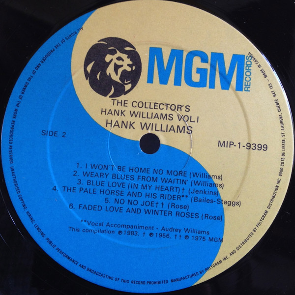 Hank Williams - The Collector's Hank Williams Volume One | MGM Records (MIP-1-9399) - 2