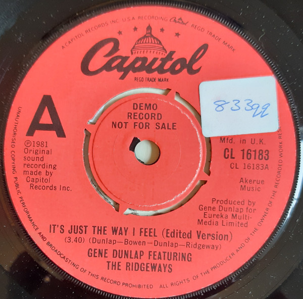 Gene Dunlap Featuring The Ridgeways - It's Just The Way I Feel