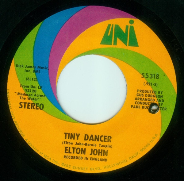 Elton John – Tiny Dancer (1972, Vinyl) - Discogs