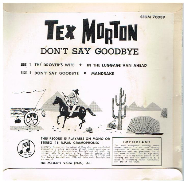 baixar álbum Tex Morton - Dont Say Goodbye