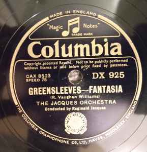 The Jacques Orchestra - Greensleeves - Fantasia / Keltic Lament album cover