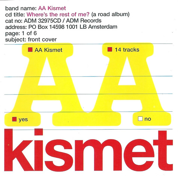 lataa albumi AA Kismet - Wheres The Rest Of Me