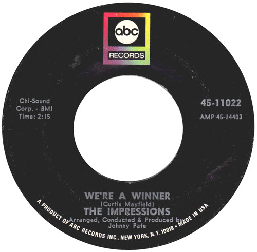 The Impressions – We're A Winner / It's All Over (1967, Vinyl