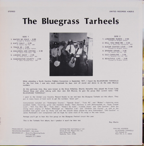 lataa albumi The Bluegrass Tarheels - Tarheel Country