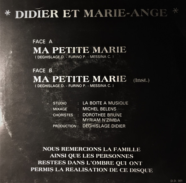 descargar álbum Didier Et MarieAnge - Ma Petite Marie