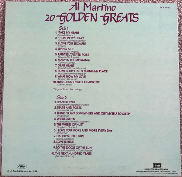 baixar álbum Al Martino - 20 Golden Greats