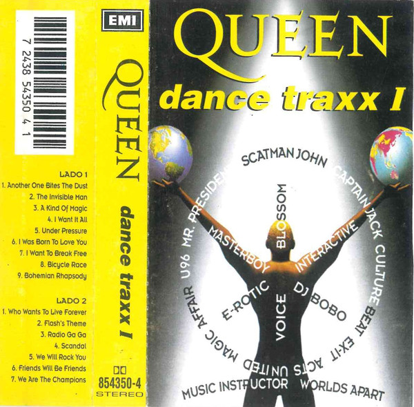 MC kazeta QUEEN Dance Traxx (Scatman, DJ Bobo, U96,Mr. President, atd)