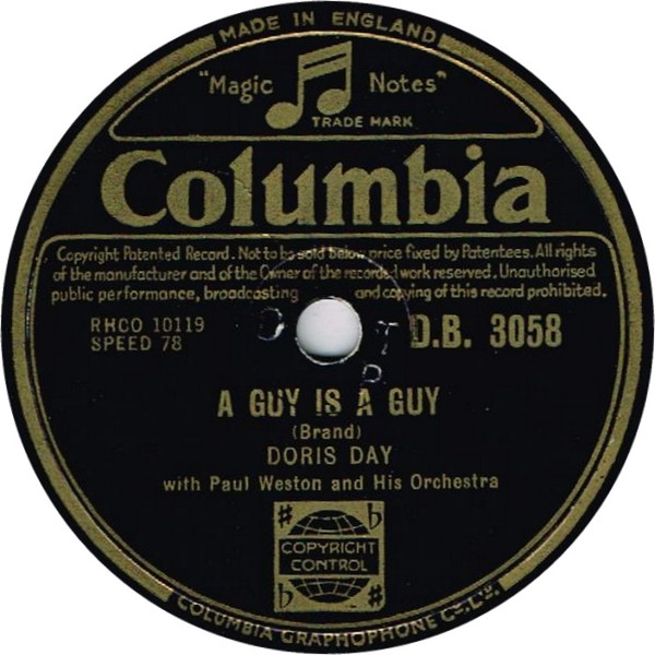 Doris Day – A Guy Is A Guy / Who Who Who (1952, Shellac) - Discogs