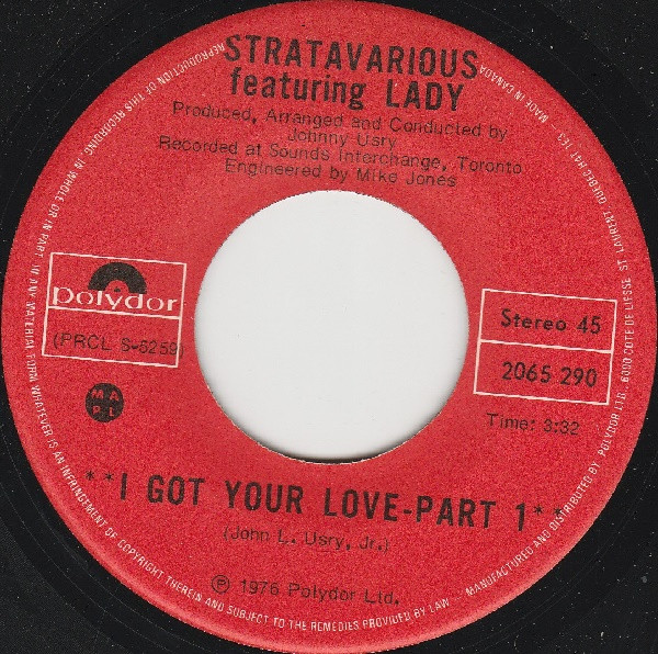 Stratavarious Featuring Lady – I Got Your Love (1976, Vinyl) - Discogs