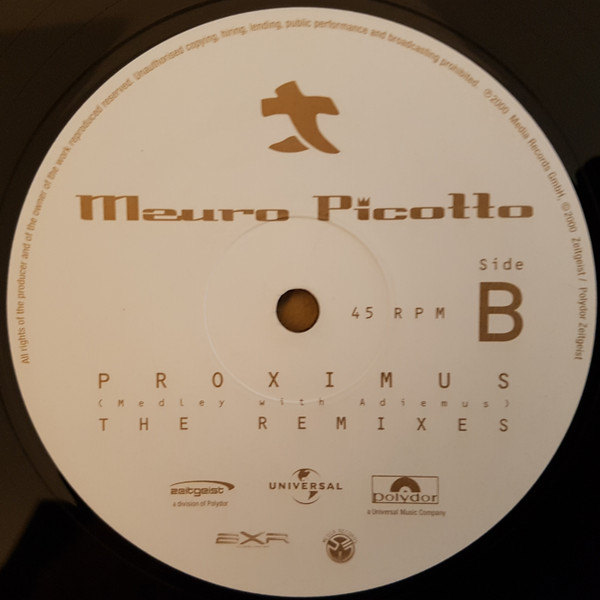 Album herunterladen Mauro Picotto - Proximus Medley With Adiemus The Remixes