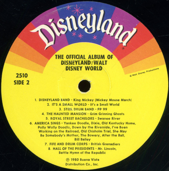 The Official Album Of Disneyland/Walt Disney World (1980, Vinyl