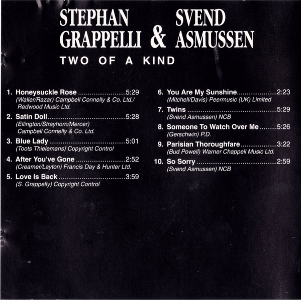 Album herunterladen Stéphane Grappelli, Svend Asmussen - Two Of A Kind