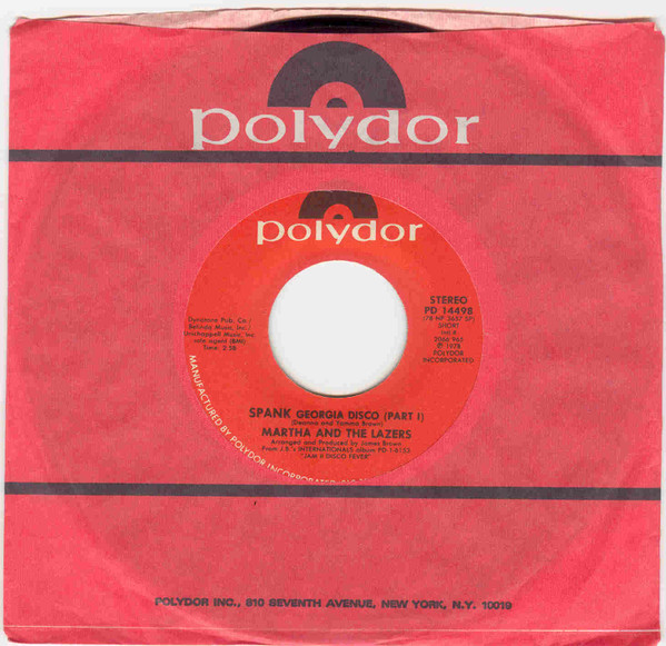 Martha And The Lazers – Spank Georgia Disco (Part I) (1978, Vinyl ...