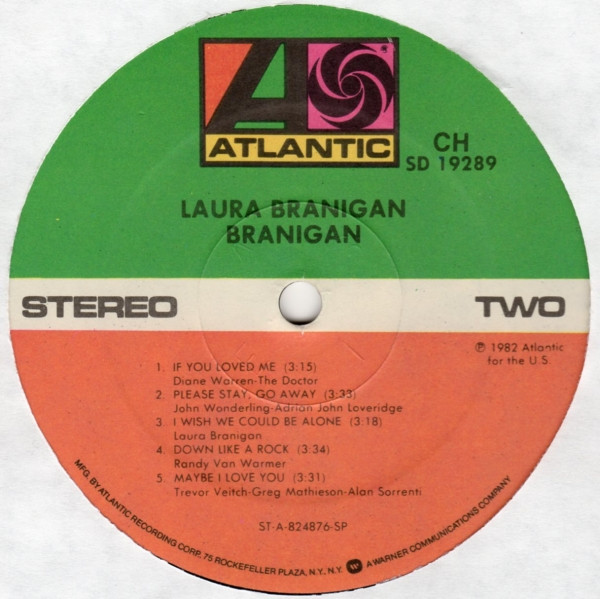 Laura Branigan – Branigan (1982, AR (Allied Pressing), Vinyl