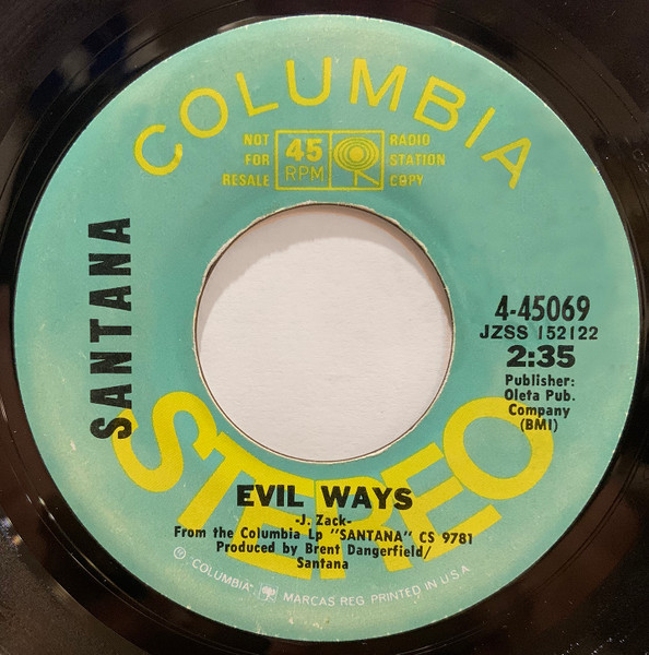 Santana – Evil Ways / Waiting (1969, Terre Haute Pressing, Vinyl