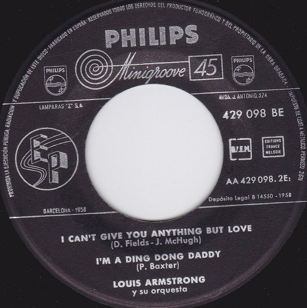 Album herunterladen Louis Armstrong Y Su Orquesta - Body And Soul Startdust I CAnt Give You Anything But Love Im A Ding Dong Daddy