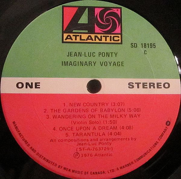 Jean-Luc Ponty - Imaginary Voyage [Vinyl] | Atlantic (SD 18195) - 3