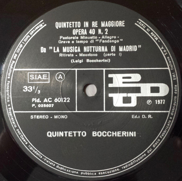 lataa albumi Luigi Boccherini, Quintetto Boccherini - Quintetto In Re Maggiore Opera 40 N2 Opera 37 N2