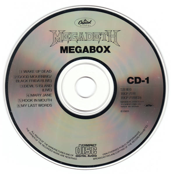 Megadeth – Megabox Single Collection (1993, CD) - Discogs