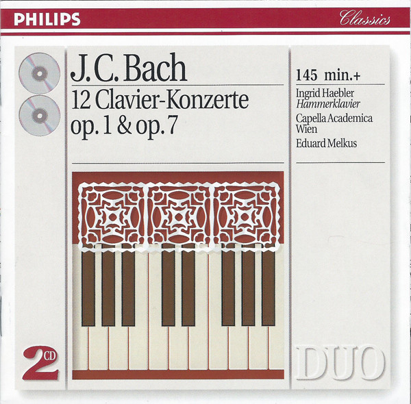last ned album J C Bach Ingrid Haebler, Capella Academica Wien, Eduard Melkus - 12 Clavier Concertos Op 1 7