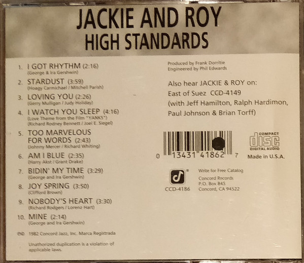 télécharger l'album Jackie & Roy - High Standards