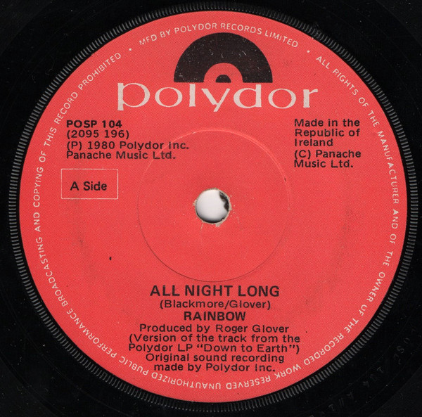 Rainbow - All Night Long | Releases | Discogs