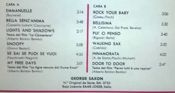 télécharger l'album George Saxon - Emmanuelle Y Otros Éxitos Mundiales