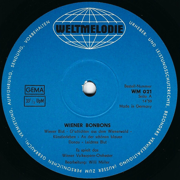 last ned album Wiener VolksopernOrchester - Wiener Bonbons