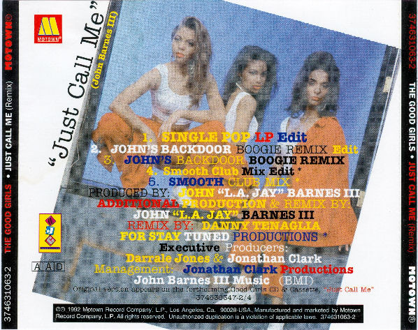 The Good Girls – Just Call Me (Remix) (1992, CD) - Discogs