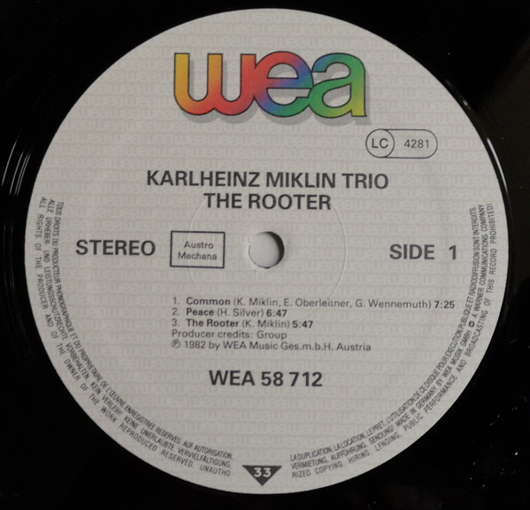 descargar álbum Karlheinz Miklin Trio - The Rooter