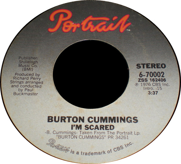 Burton Cummings I m Scared 1977 Terre Haute Pressing Vinyl