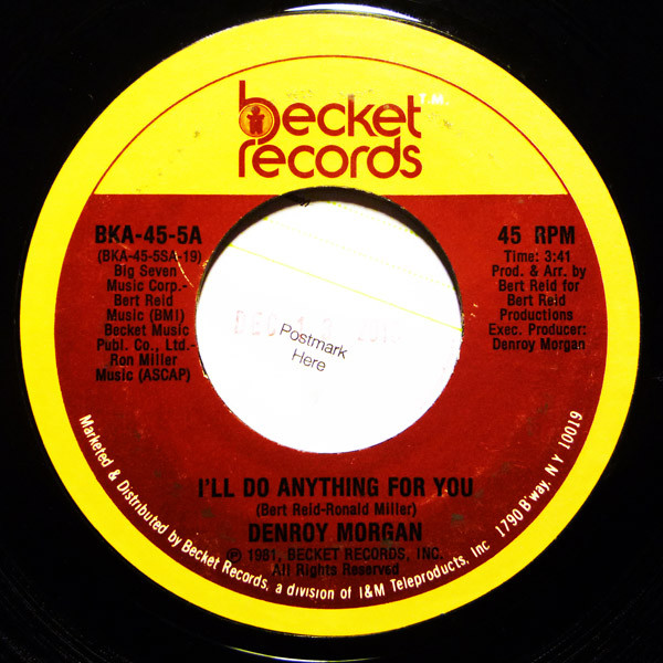 Denroy Morgan – I'll Do Anything For You (1981, Vinyl) - Discogs