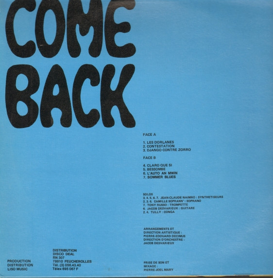 last ned album JeanClaude Cornely, Andre Redo, Maxo Severin - Come Back