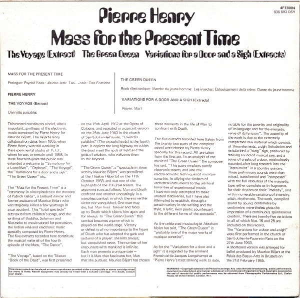 télécharger l'album Pierre Henry - Mass For The Present Time