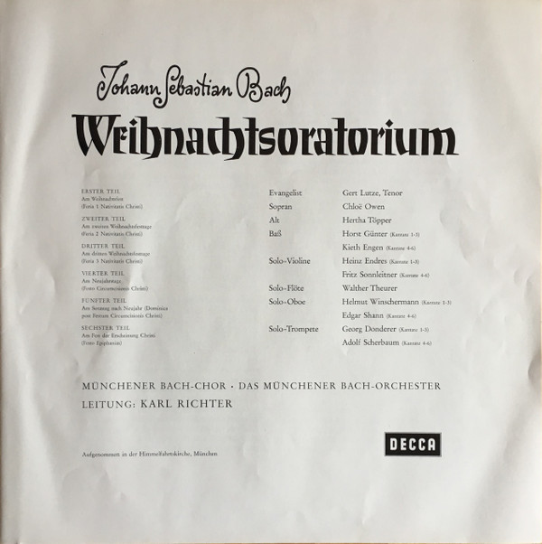 télécharger l'album Johann Sebastian Bach, Karl Richter - Weihnachtsoratorium