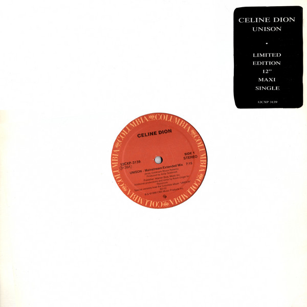 Céline Dion – Unison Remix (1991, CD) - Discogs
