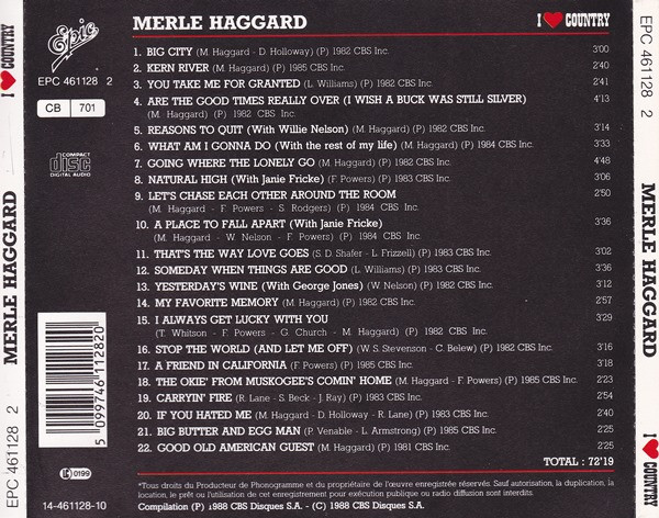 lataa albumi Merle Haggard - I Country