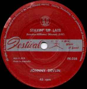 Johnny Devlin - Stayin' Up Late / Angel Of Love album cover