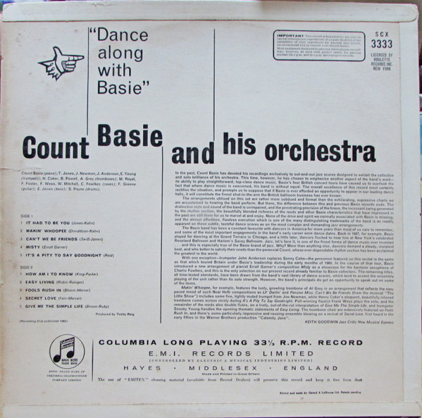 Count Basie And His Orchestra - Dance Along With Basie | Columbia (SCX3333) - 5