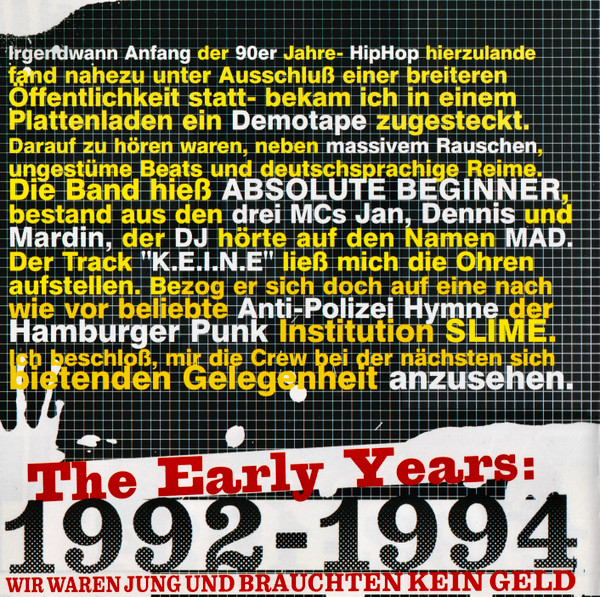 télécharger l'album Absolute Beginner - The Early Years 1992 1994 Wir Waren Jung Und Brauchten Kein Geld