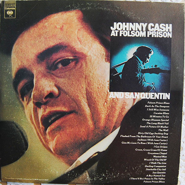 JOHNNY CASH AT FOLSOM PRISON AND SAN QUENTIN 2 LP RECORD SET