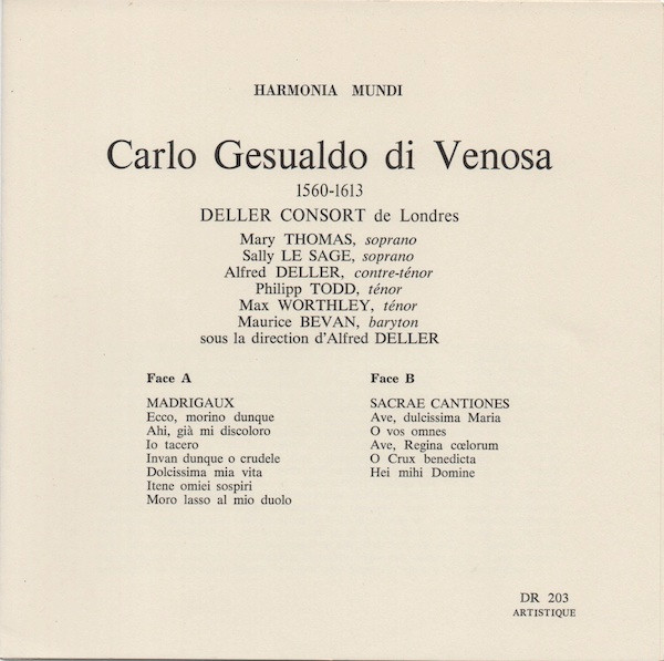 télécharger l'album Carlo Gesualdo Di Venosa, Deller Consort - Gesualdo