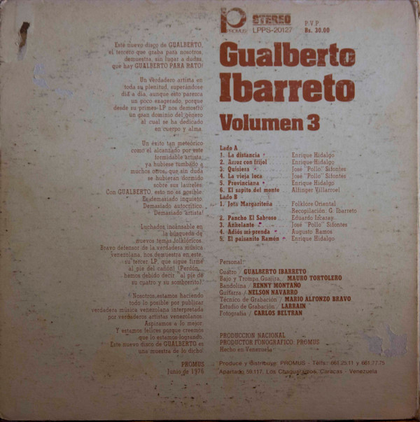 last ned album Gualberto Ibarreto - Volumen 3