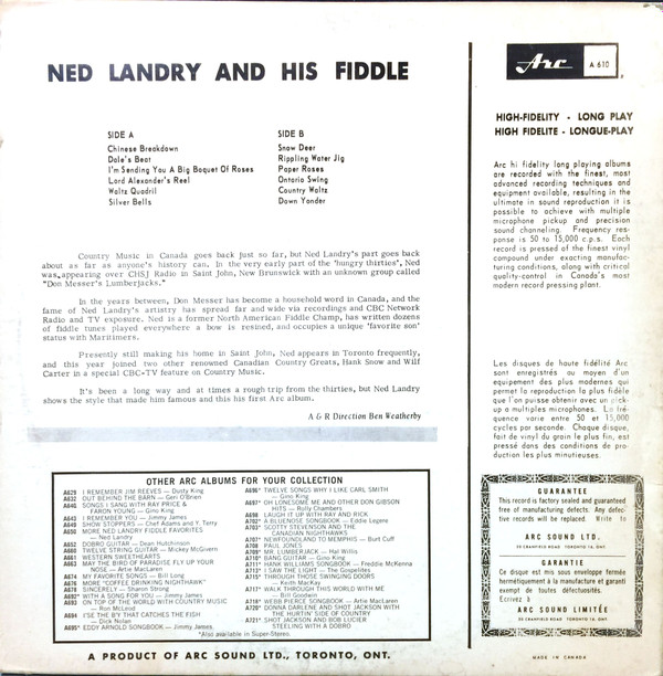 ladda ner album Ned Landry - Ned Landry And His Fiddle