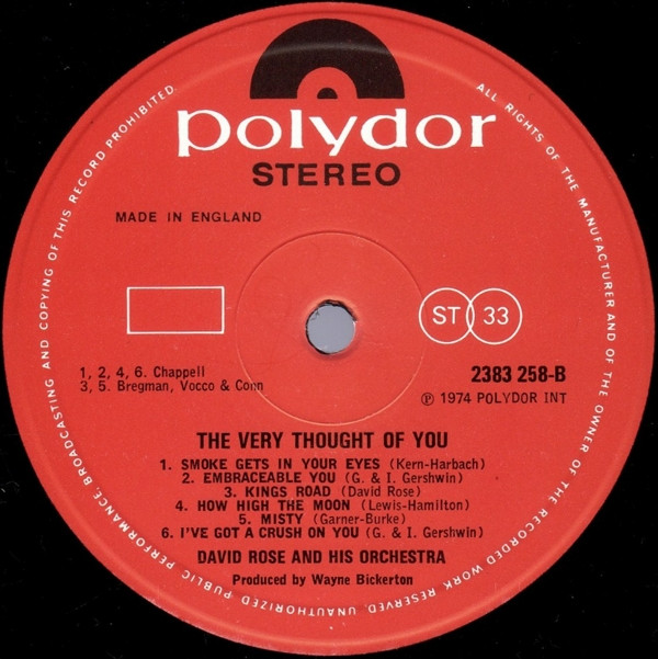 télécharger l'album David Rose & His Orchestra - The Very Thought Of You