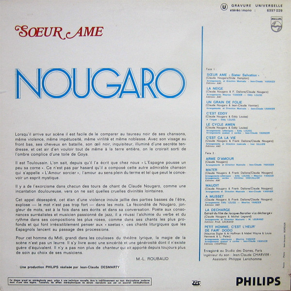 ladda ner album Nougaro - Soeur Âme