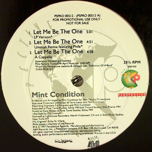 Mint Condition – Let Me Be The One (1997, Vinyl) - Discogs