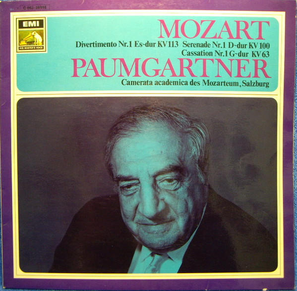 baixar álbum Mozart, Camerata Academica Des Mozarteums, Salzburg, Paumgartner - Divertimento Nr 1 Es dur KV 113 Serenade Nr 1 D dur KV 100 Cassation Nr 1 G dur KV 63